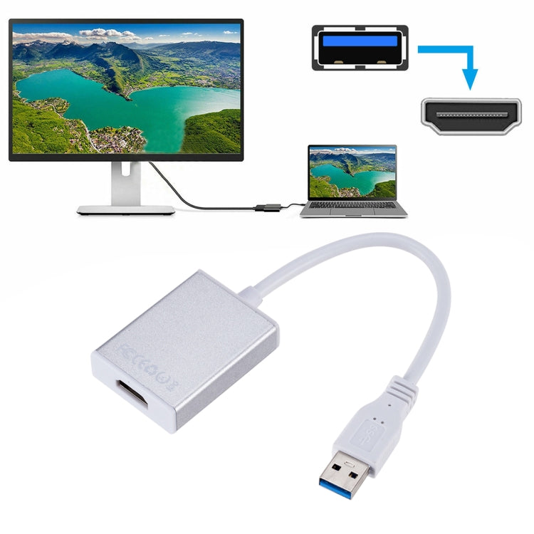 External Graphics Card Converter Cable USB3.0 to HDMI(Silver) by buy2fix