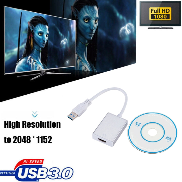 External Graphics Card Converter Cable USB3.0 to HDMI(Silver) by buy2fix