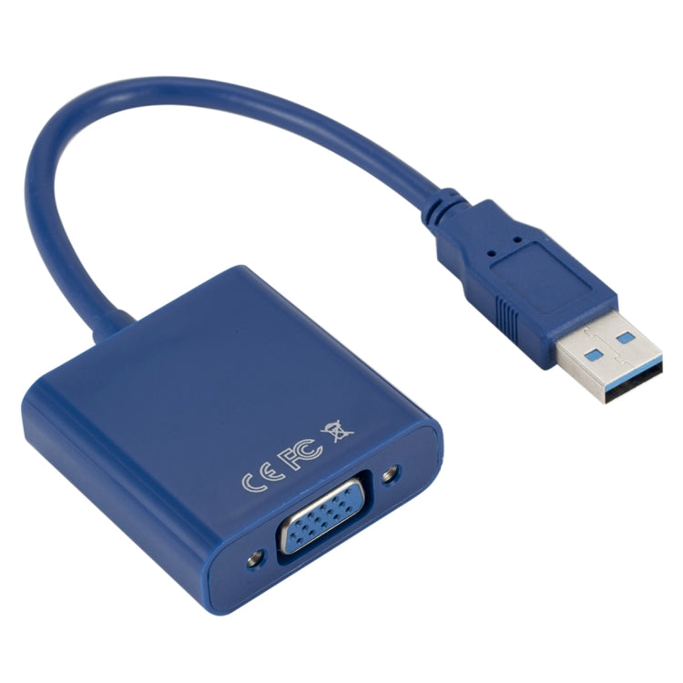 External Graphics Card Converter Cable USB3.0 to VGA, Resolution: 720P(Blue) by buy2fix
