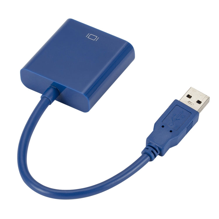 External Graphics Card Converter Cable USB3.0 to VGA, Resolution: 720P(Blue) by buy2fix