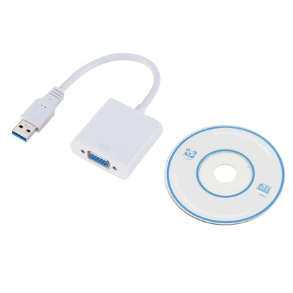 External Graphics Card Converter Cable USB3.0 to VGA, Resolution: 720P(White) by buy2fix