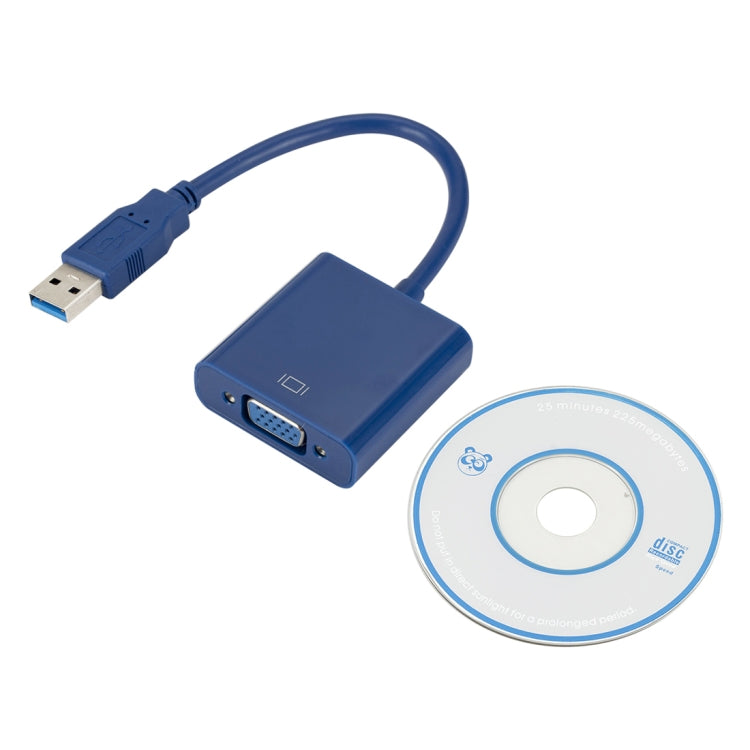 External Graphics Card Converter Cable USB3.0 to VGA, Resolution: 1080P(Blue) by buy2fix