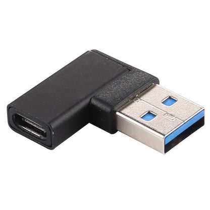 Type-C / USB-C Female to USB 3.0 Male 90 Degree Elbow Head Aluminium Alloy Adapter (Black) by buy2fix
