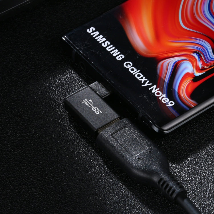 Type-C / USB-C Female to USB 3.0 Male 90 Degree Elbow Head Aluminium Alloy Adapter (Black) by buy2fix