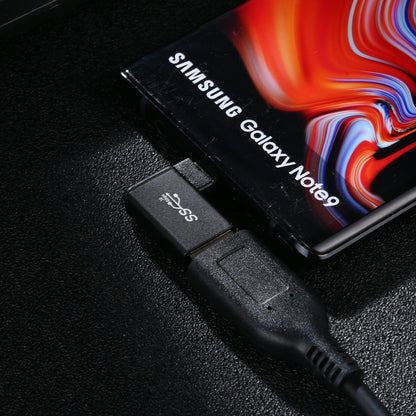 Type-C / USB-C Female to USB 3.0 Male 90 Degree Elbow Head Aluminium Alloy Adapter (Black) by buy2fix