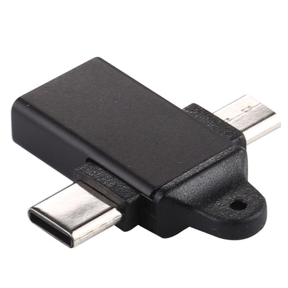 USB 3.0 Female to Type-C / USB-C Male + Micro Male Aluminium Alloy Adapter (Black) by buy2fix