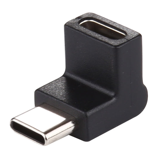 Type-C / USB-C Male to Type-C / USB-C Female 90 Degree Elbow Head Aluminium Alloy Adapter (Black) - Cable & Adapters by buy2fix | Online Shopping UK | buy2fix