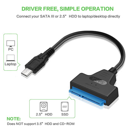 USB-C / Type-C 3.1 Male to SATA (15 Pin + 7 Pin) HDD Data Converter Cable, Length: 20cm - eSATA & SATA & IDE by buy2fix | Online Shopping UK | buy2fix