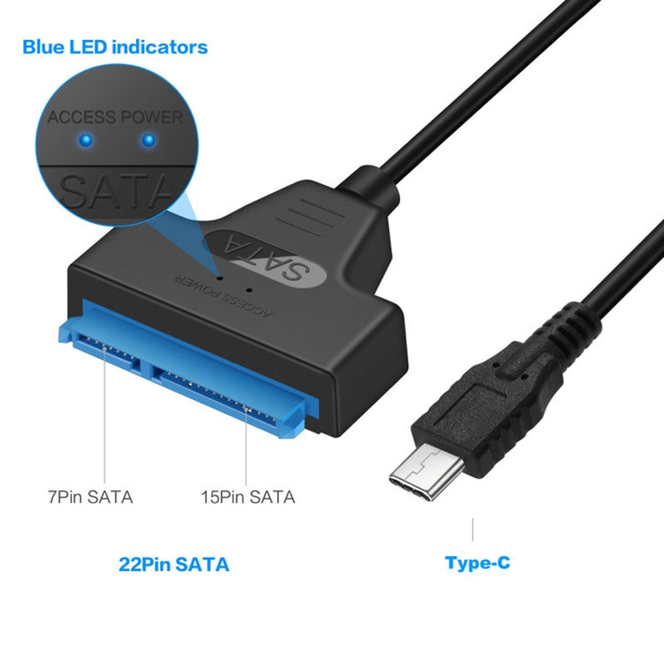 USB-C / Type-C 3.1 Male to SATA (15 Pin + 7 Pin) HDD Data Converter Cable, Length: 20cm - eSATA & SATA & IDE by buy2fix | Online Shopping UK | buy2fix