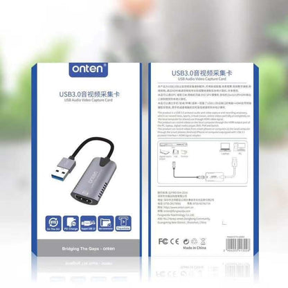 Onten US302 USB3.0 Audio Video Capture Card - Video Capture Solutions by Onten | Online Shopping UK | buy2fix