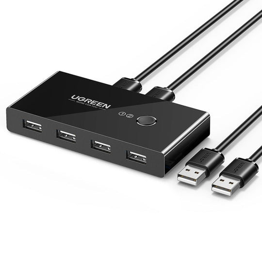 Ugreen Sélecteur de commutateur USB 2 ports USB partageant 4 ports USB Adaptateur de commutation pour souris, clavier, imprimante