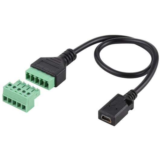 Mini 5 Pin Female to 5 Pin Pluggable Terminals Solder-free USB Connector Solderless Connection Adapter Cable, Length: 30cm by buy2fix