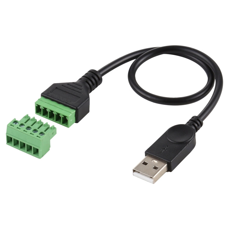 USB Male to 5 Pin Pluggable Terminals Solder-free USB Connector Solderless Connection Adapter Cable, Length: 30cm by buy2fix