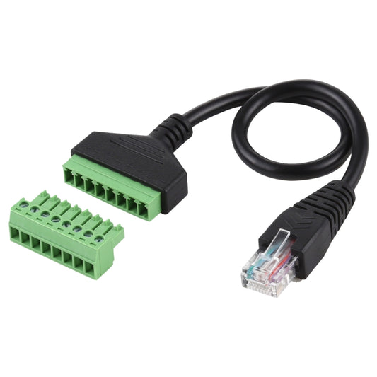 RJ45 Male Plug to 8 Pin Pluggable Terminals Solder-free USB Connector Solderless Connection Adapter Cable, Length: 30cm by buy2fix