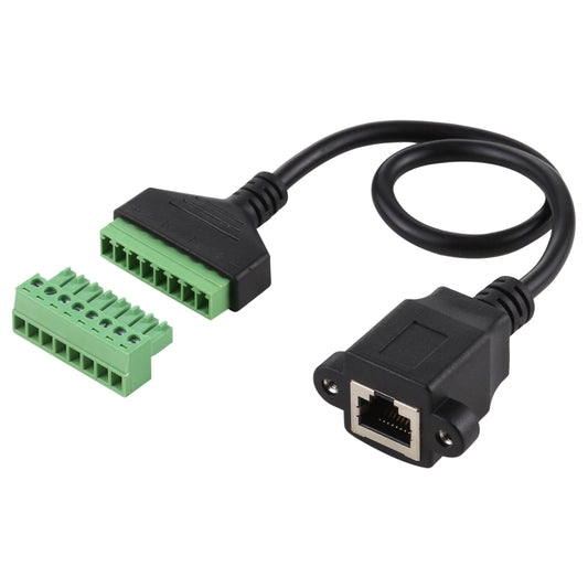 RJ45 Female Plug to 8 Pin Pluggable Terminals Solder-free USB Connector Solderless Connection Adapter Cable, Length: 30cm by buy2fix