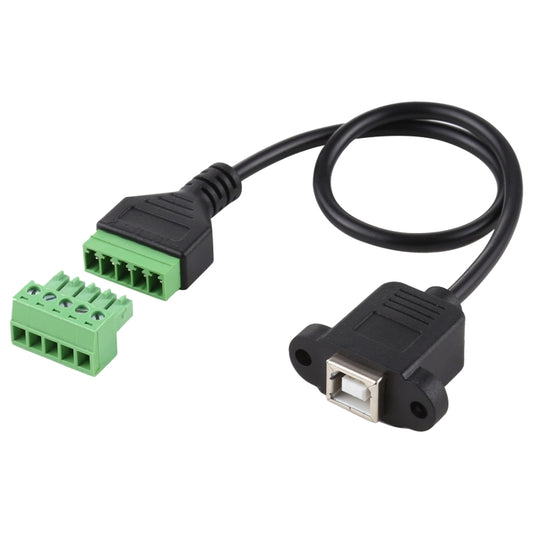 USB Type-B Female Plug to 5 Pin Pluggable Terminals Solder-free USB Connector Solderless Connection Adapter Cable, Length: 30cm by buy2fix