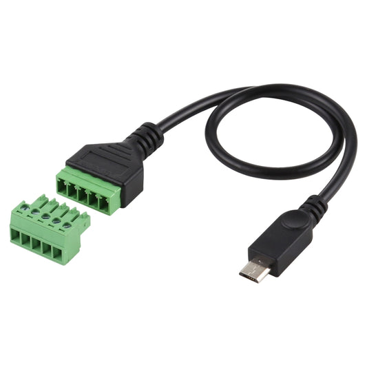 Micro USB Male to 5 Pin Pluggable Terminals Solder-free USB Connector Solderless Connection Adapter Cable, Length: 30cm by buy2fix