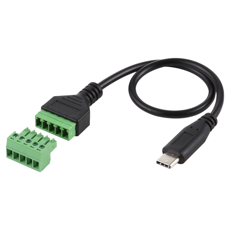 USB-C / Type-C Male to 5 Pin Pluggable Terminals Solder-free USB Connector Solderless Connection Adapter Cable, Length: 30cm - Cable & Adapters by buy2fix | Online Shopping UK | buy2fix