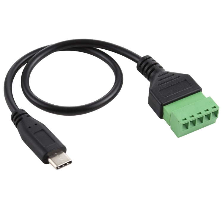 USB-C / Type-C Male to 5 Pin Pluggable Terminals Solder-free USB Connector Solderless Connection Adapter Cable, Length: 30cm - Cable & Adapters by buy2fix | Online Shopping UK | buy2fix