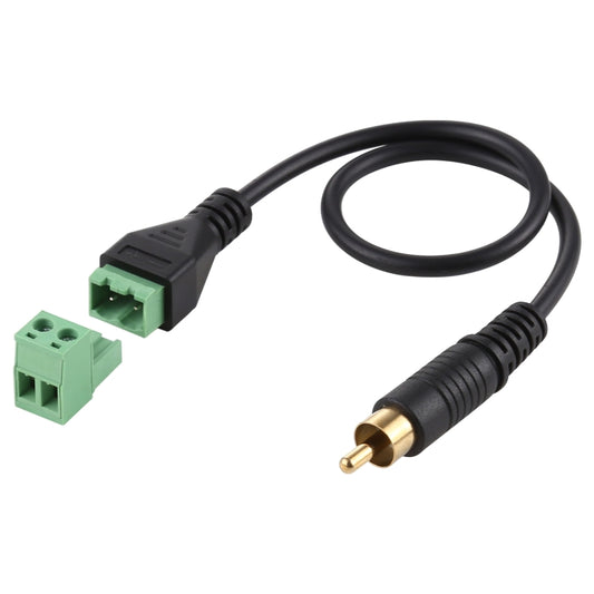 RCA Male Gold-plated to 2 Pin Pluggable Terminals Solder-free USB Connector Solderless Connection Adapter Cable, Length: 30cm by buy2fix
