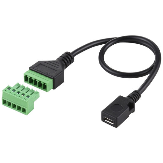 Micro USB Female to 5 Pin Pluggable Terminals Solder-free USB Connector Solderless Connection Adapter Cable, Length: 30cm by buy2fix