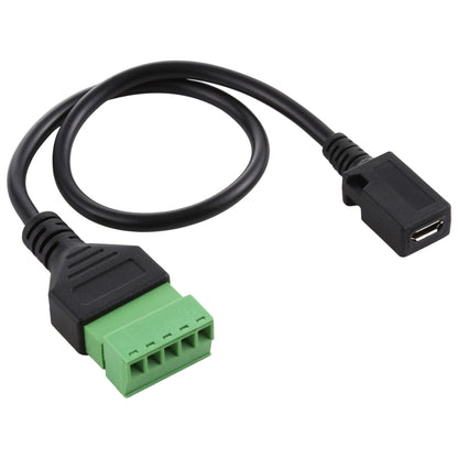 Micro USB Female to 5 Pin Pluggable Terminals Solder-free USB Connector Solderless Connection Adapter Cable, Length: 30cm by buy2fix