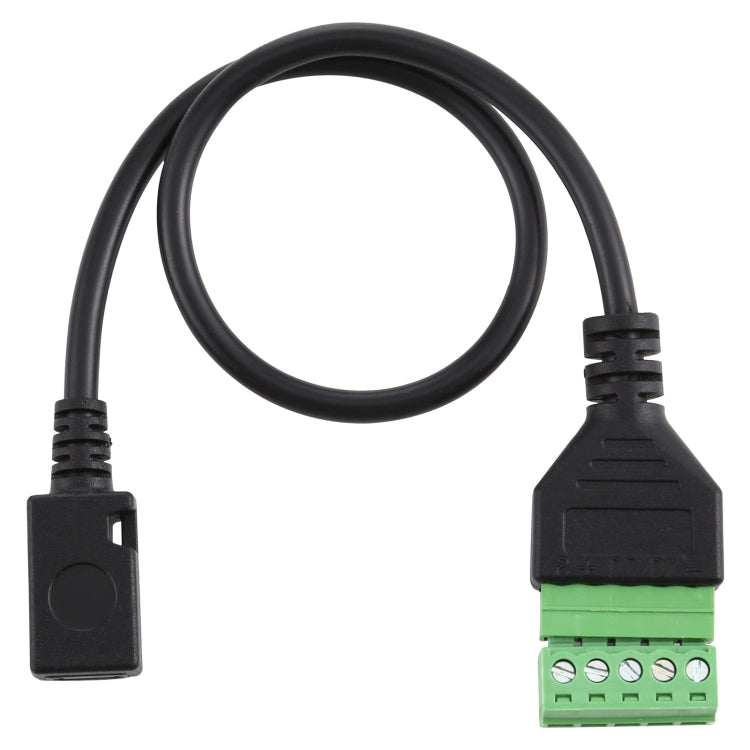 Micro USB Female to 5 Pin Pluggable Terminals Solder-free USB Connector Solderless Connection Adapter Cable, Length: 30cm by buy2fix