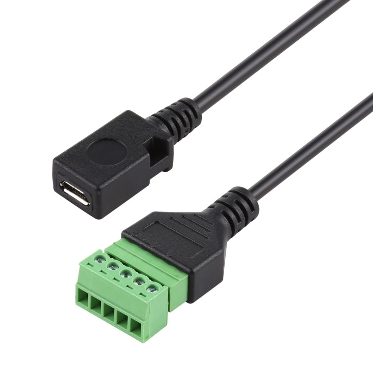 Micro USB Female to 5 Pin Pluggable Terminals Solder-free USB Connector Solderless Connection Adapter Cable, Length: 30cm by buy2fix
