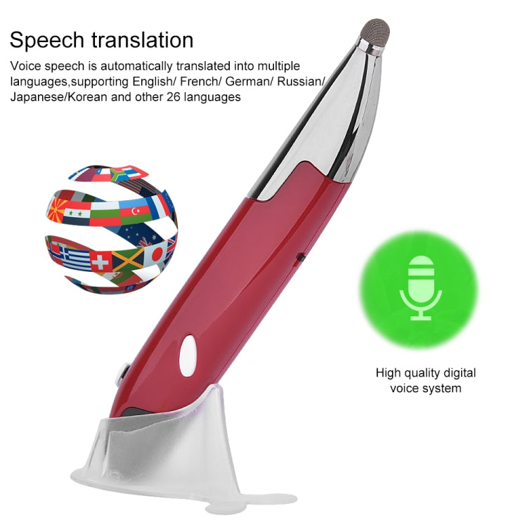 PR-06S 4-keys Smart Wireless Optical Mouse with Stylus Pen Function, Support Voice Operation / Translation (Red) by buy2fix
