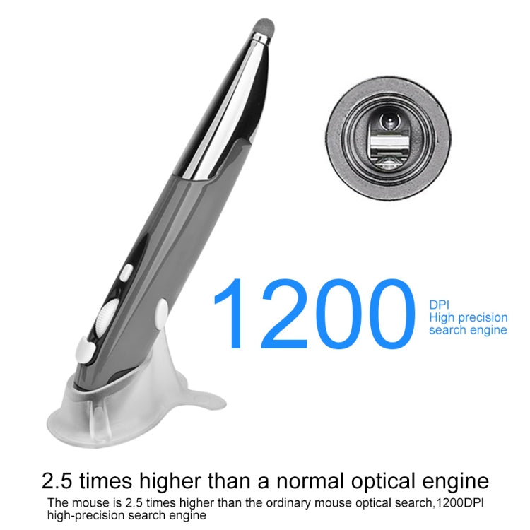 PR-06 4-keys Smart Wireless Optical Mouse with Stylus Pen Function (Grey) by buy2fix