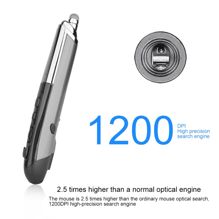 PR-08 6-keys Smart Wireless Optical Mouse with Stylus Pen & Laser Function (Grey) by buy2fix