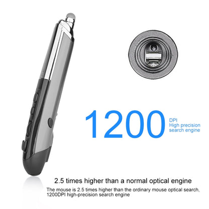 PR-08 6-keys Smart Wireless Optical Mouse with Stylus Pen & Laser Function (Grey) by buy2fix