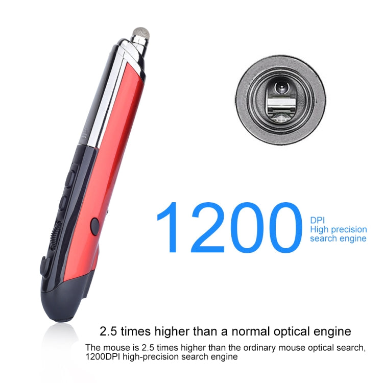 PR-08 6-keys Smart Wireless Optical Mouse with Stylus Pen & Laser Function (Red) by buy2fix