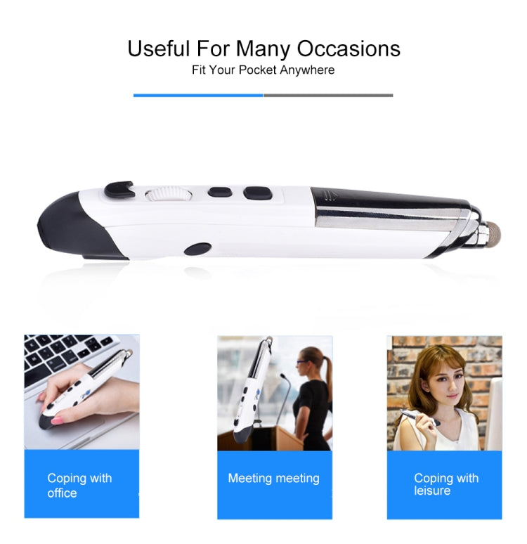 PR-08 6-keys Smart Wireless Optical Mouse with Stylus Pen & Laser Function (White) by buy2fix