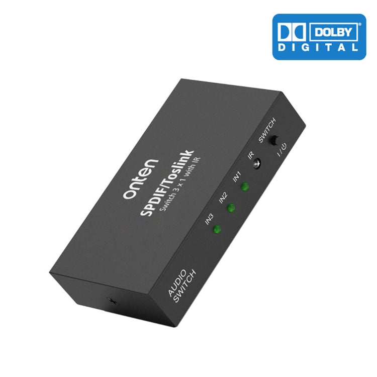 Onten 37507 Digital Optical Audio 3 In 1 Out Switcher Speaker Connector by buy2fix