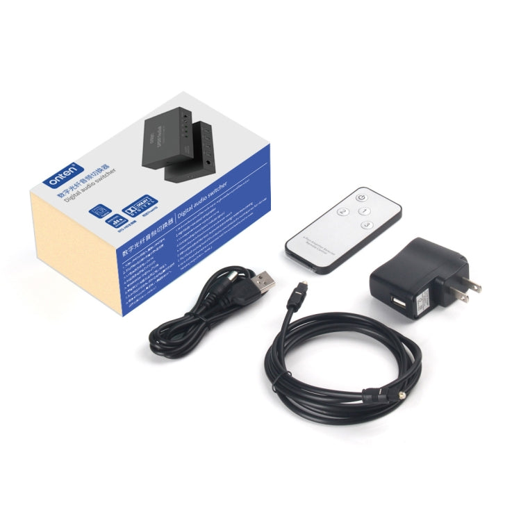 Onten 37507 Digital Optical Audio 3 In 1 Out Switcher Speaker Connector by buy2fix