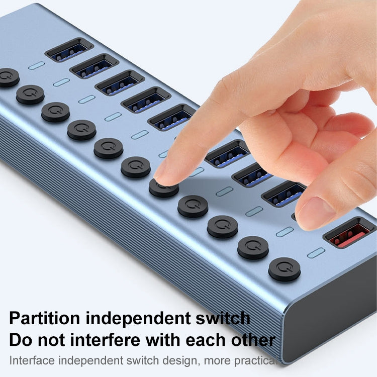 11 in 1 USB 3.0 HUB Splitter with Independent Switch & 12V 4A Power Supply by buy2fix