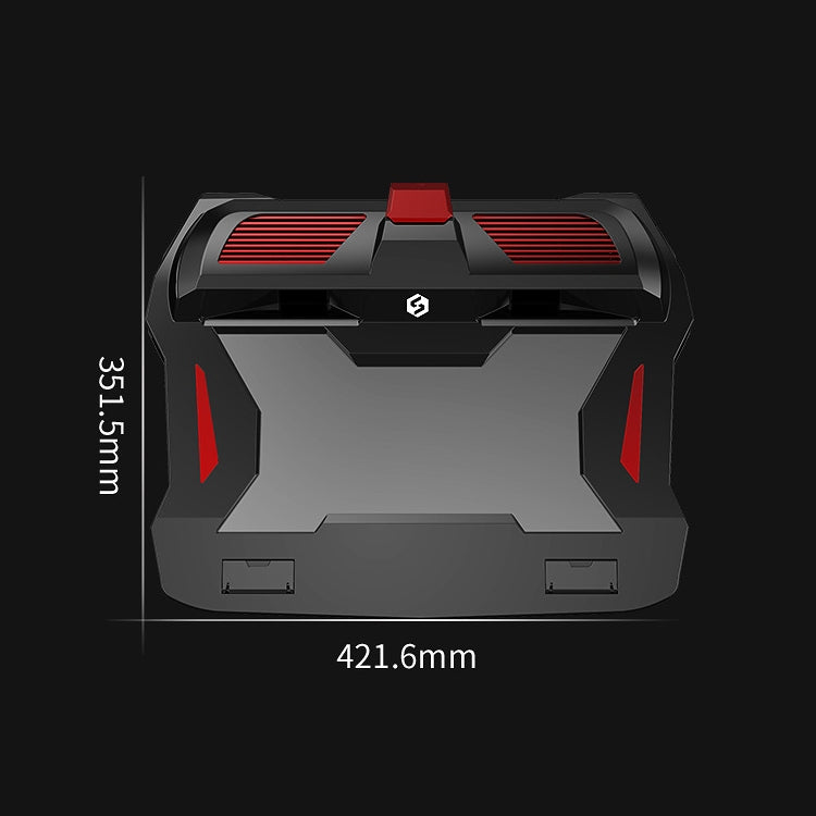 SSRQ-021S Red Light + Adapter Version Flank Glowing Dual-fan Laptop Radiator Two-speed Adjustable Computer Base for Laptops Under 18 inch, US Plug - Cooling Pads by buy2fix | Online Shopping UK | buy2fix