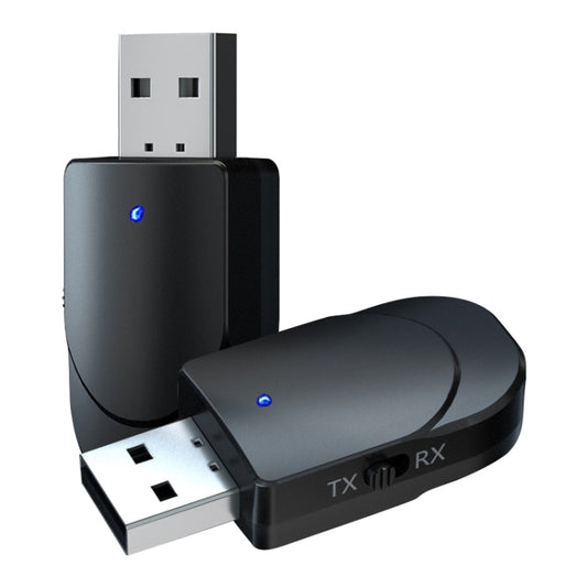 KN330 3 in 1 USB Bluetooth 5.0 Adapter Audio Transmitter Receiver with Switch Button & 3.5mm AUX Interface - Audio Receiver Transmitter by buy2fix | Online Shopping UK | buy2fix
