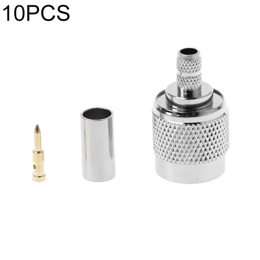 10 PCS TNC Male RF Coax Connector for Cable RG58 RG142 RG400 LMR195 by buy2fix