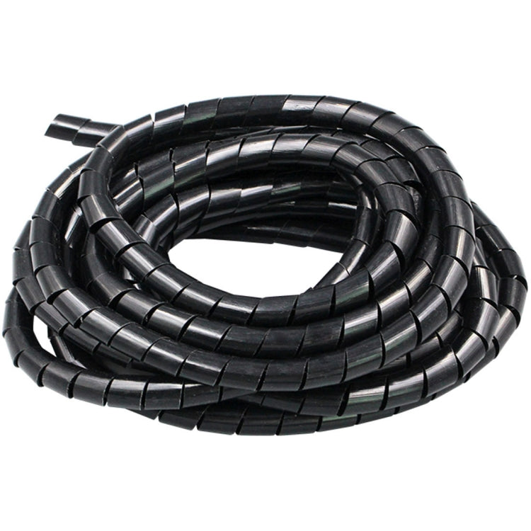 18m PE Spiral Pipes Wire Winding Organizer Tidy Tube, Nominal Diameter: 4mm(Black) by buy2fix