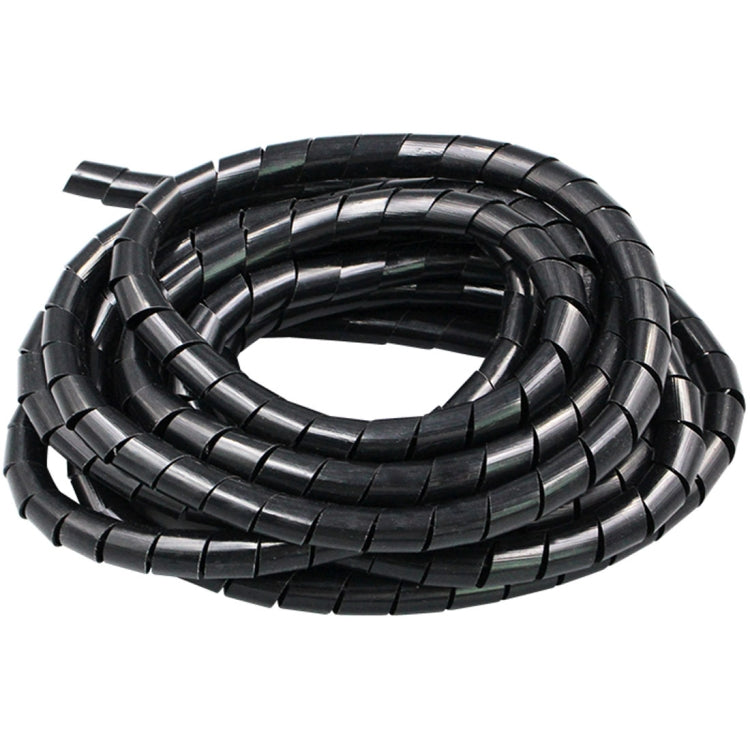18m PE Spiral Pipes Wire Winding Organizer Tidy Tube, Nominal Diameter: 4mm(Black) by buy2fix