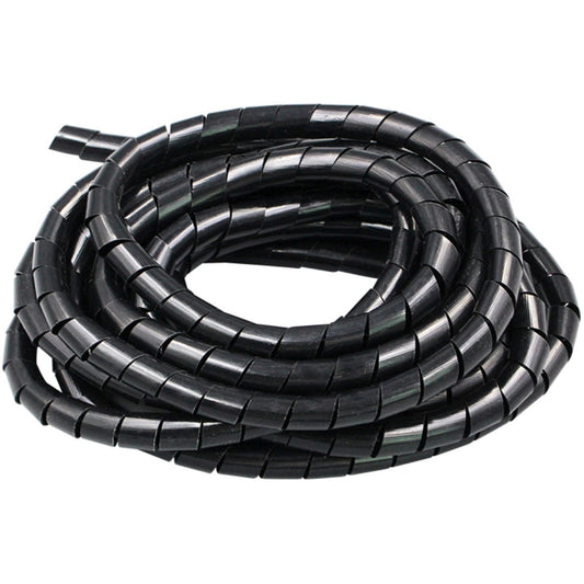 9m PE Spiral Pipes Wire Winding Organizer Tidy Tube, Nominal Diameter: 10mm(Black) by buy2fix