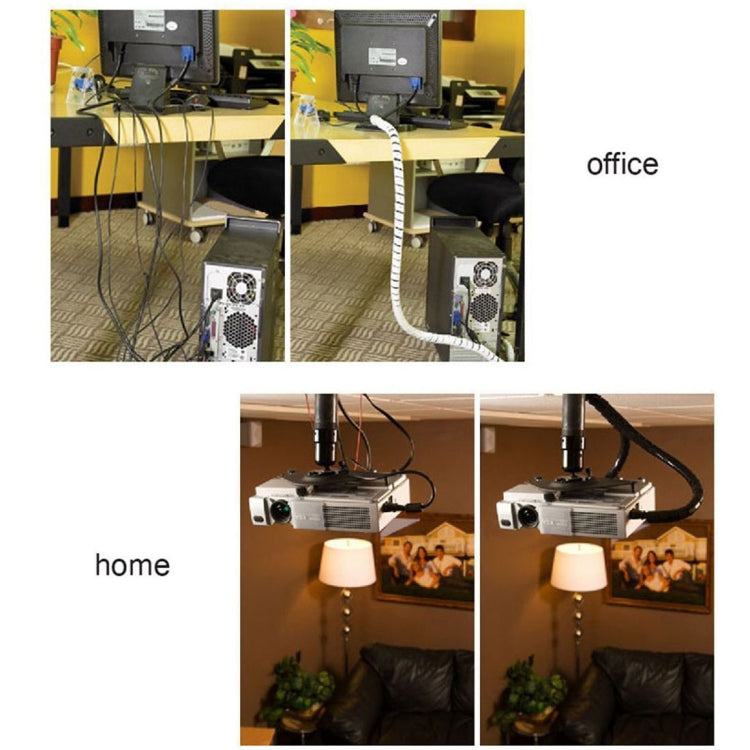 4m PE Spiral Pipes Wire Winding Organizer Tidy Tube, Nominal Diameter: 16mm(White) by buy2fix