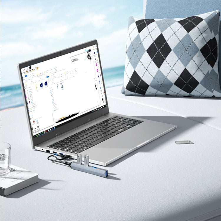 V252B 4 in 1 USB + USB-C/Type-C to USB Multifunctional Docking Station HUB Adapter by buy2fix