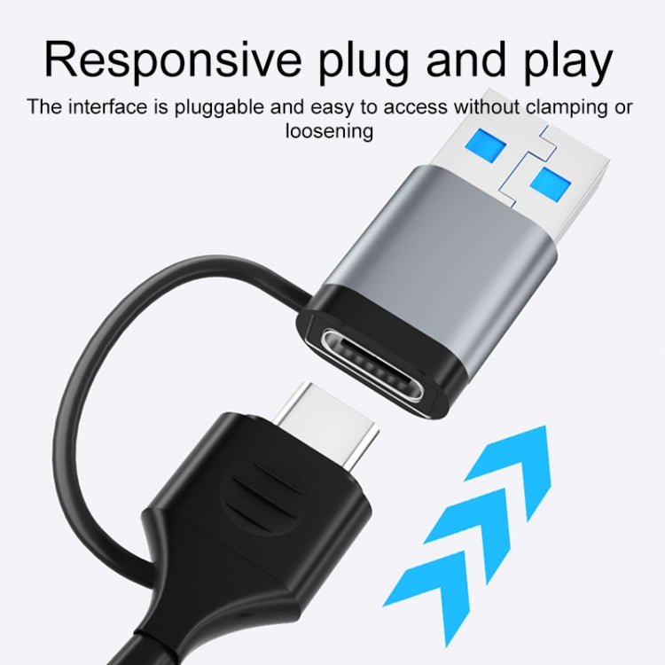 V253B 5 in 1 USB + USB-C/Type-C to USB Multifunctional Docking Station HUB Adapter by buy2fix