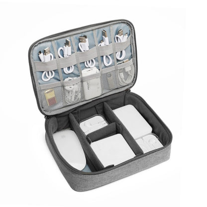 Multi-function Headphone Charger Data Cable Storage Bag, Single Layer Storage Bag, Size: 23x16x7cm(Grey) by buy2fix