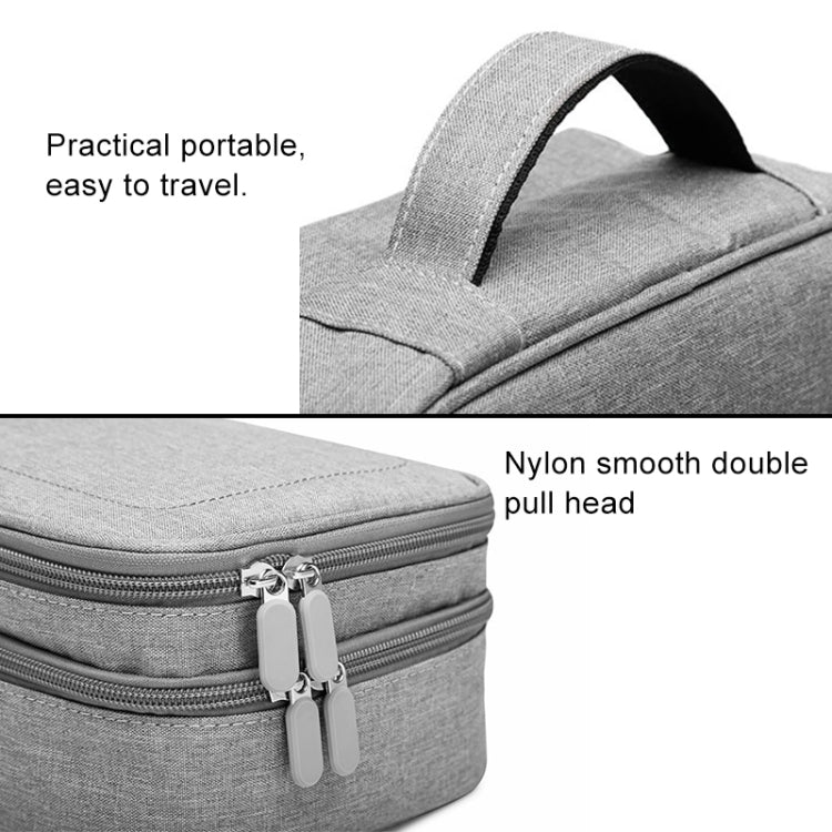 Multi-function Headphone Charger Data Cable Storage Bag, Single Layer Storage Bag, Size: 23x16x7cm(Grey) by buy2fix