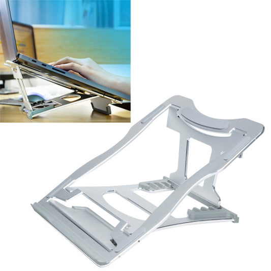 Aluminum Alloy Cooling Holder Desktop Portable Simple Laptop Bracket, Six-stage Support, Size: 21x26cm (Silver) by buy2fix