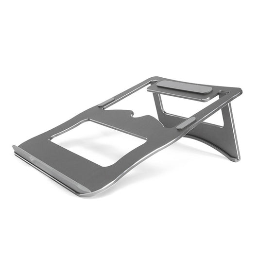 Aluminum Alloy Cooling Holder Desktop Portable Simple Laptop Bracket, Two-stage Support, Size: 21x26cm (Grey) by buy2fix